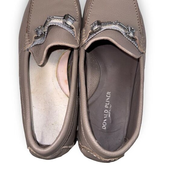 Donald Pliner Dacio Horse Bit Driving Leather Loafers Beige Men's 13 - Picture 9 of 11